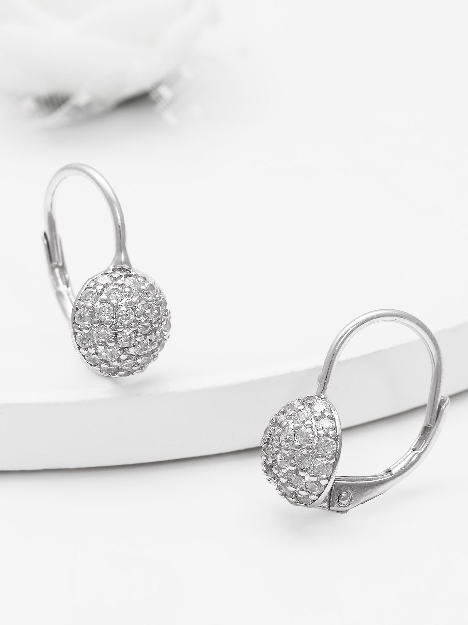 Silver Zircon Sparkle Drop Earrings