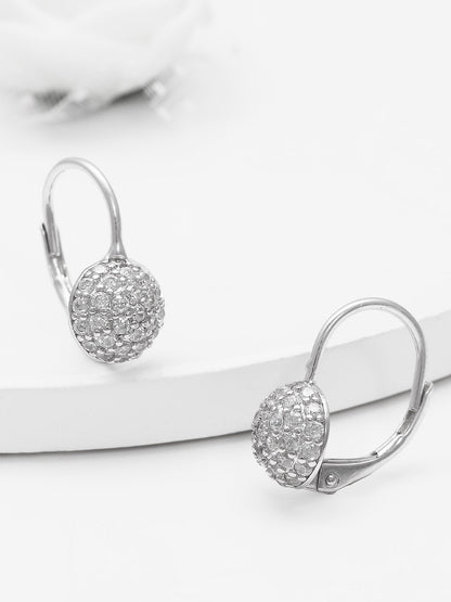 Silver Zircon Sparkle Drop Earrings