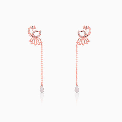 Rose Gold Morni Shine Drop Earrings