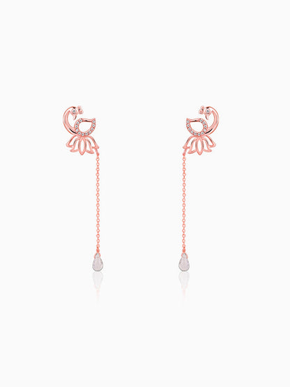 Rose Gold Morni Shine Drop Earrings