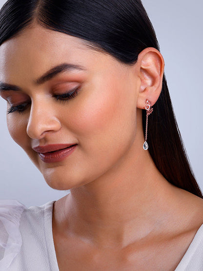 Rose Gold Morni Shine Drop Earrings