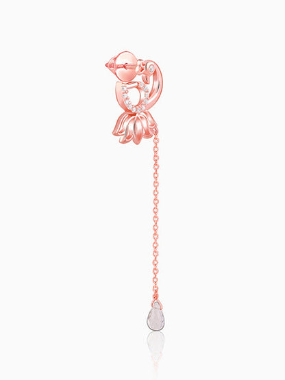 Rose Gold Morni Shine Drop Earrings