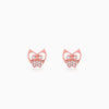 Rose Gold Zirconia Owl Earrings