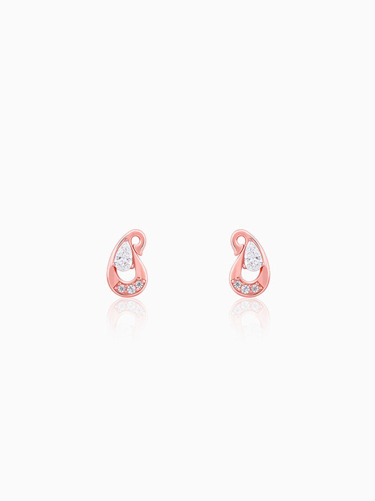 Rose Gold Paisley Love Earrings