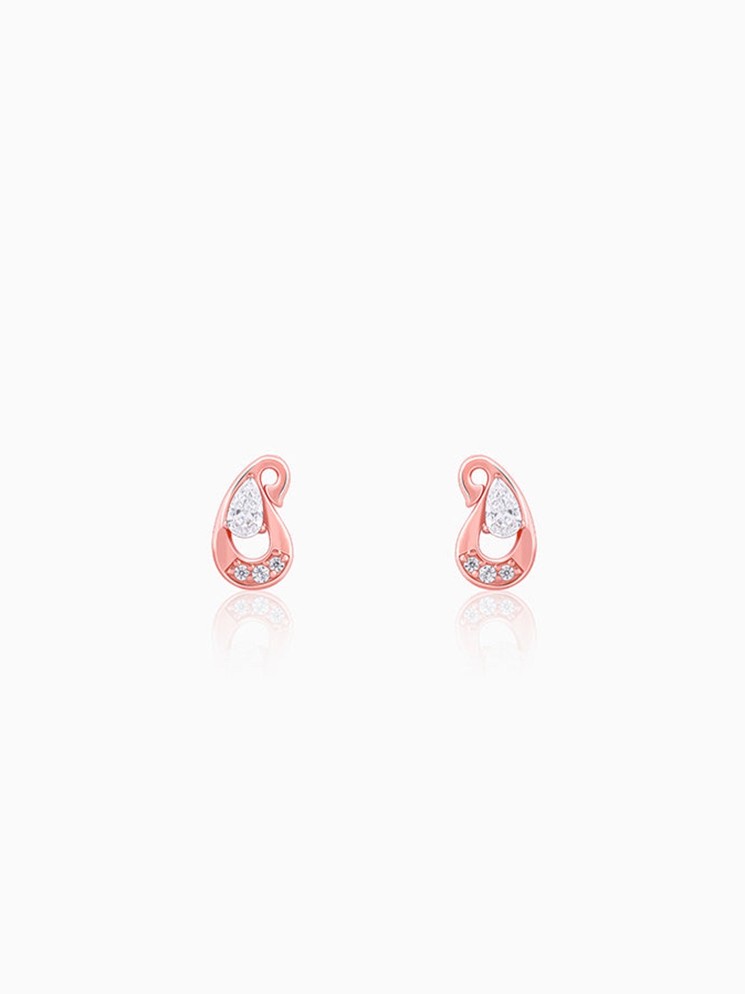 Rose Gold Paisley Love Earrings