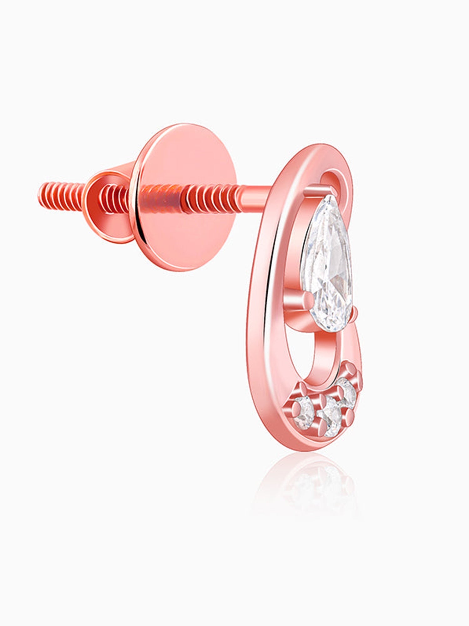 Rose Gold Paisley Love Earrings