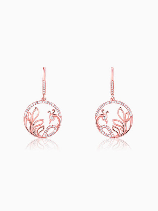 Rose Gold Mayura Hoop Earrings