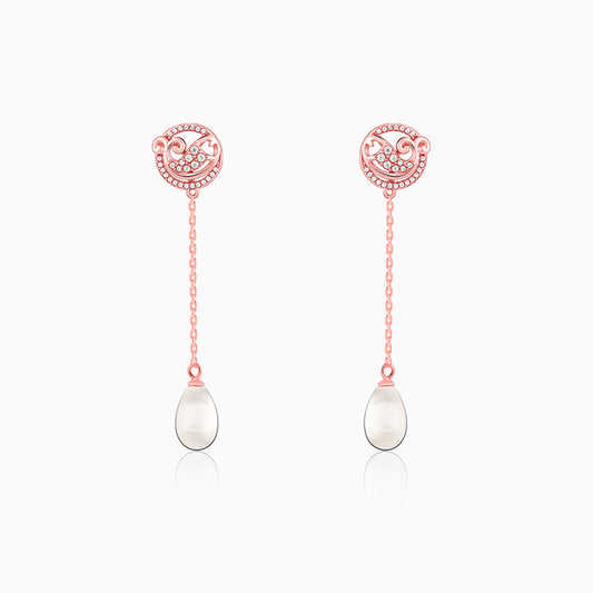 Rose Gold Cute Fish Drop Earrings