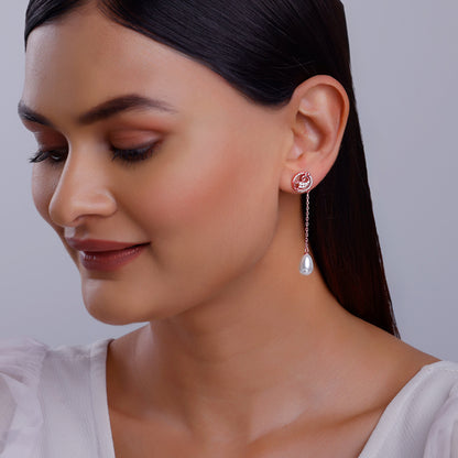 Rose Gold Cute Fish Drop Earrings