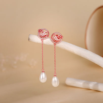 Rose Gold Cute Fish Drop Earrings