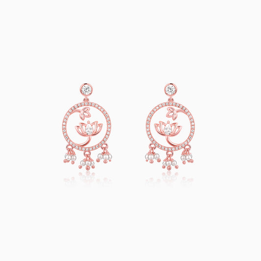 Rose Gold Blooming Lotus Earrings