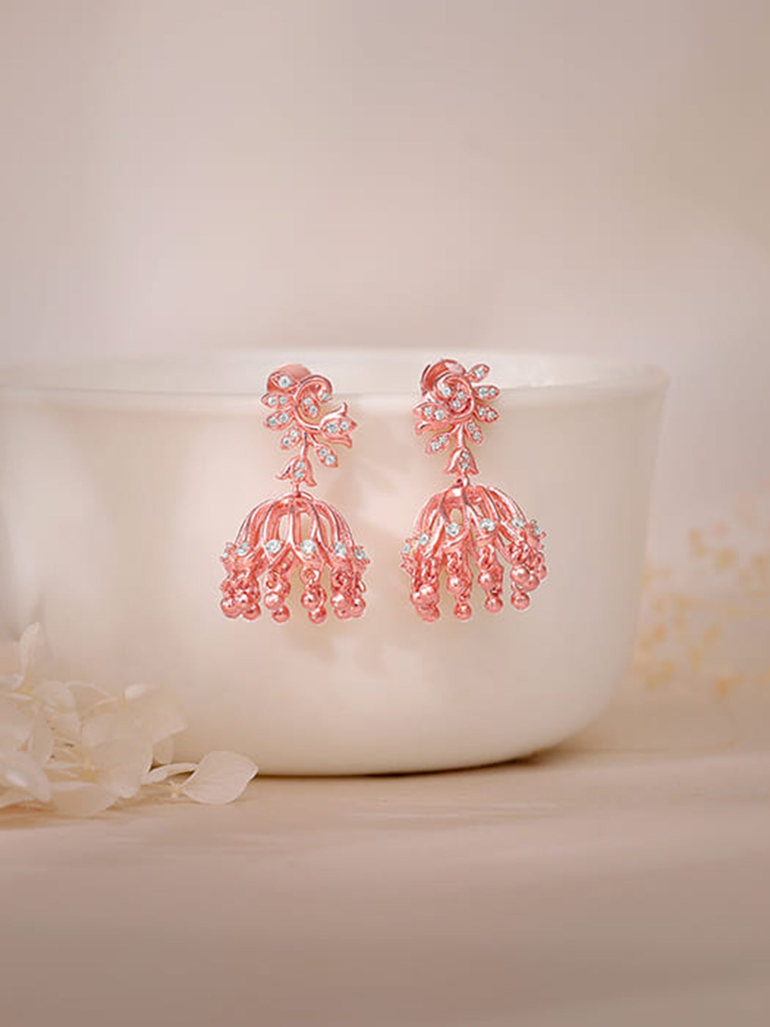 Rose Gold Sundar Mor Jhumki