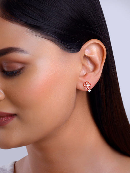 Rose Gold Floral Desire Earrings