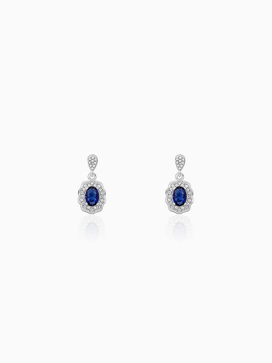 Silver Blue Floret Earrings