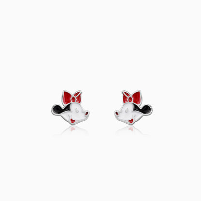 Silver Minnie Mouse Studs For Kids