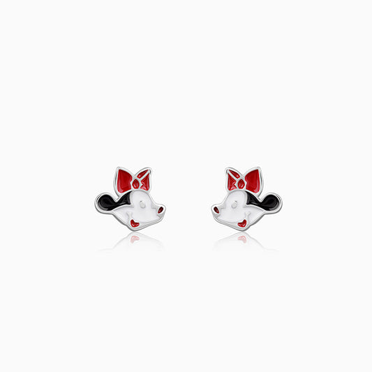 Silver Minnie Mouse Studs For Kids