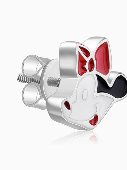 Silver Minnie Mouse Studs For Kids