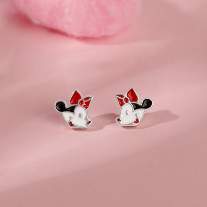 Silver Minnie Mouse Studs For Kids