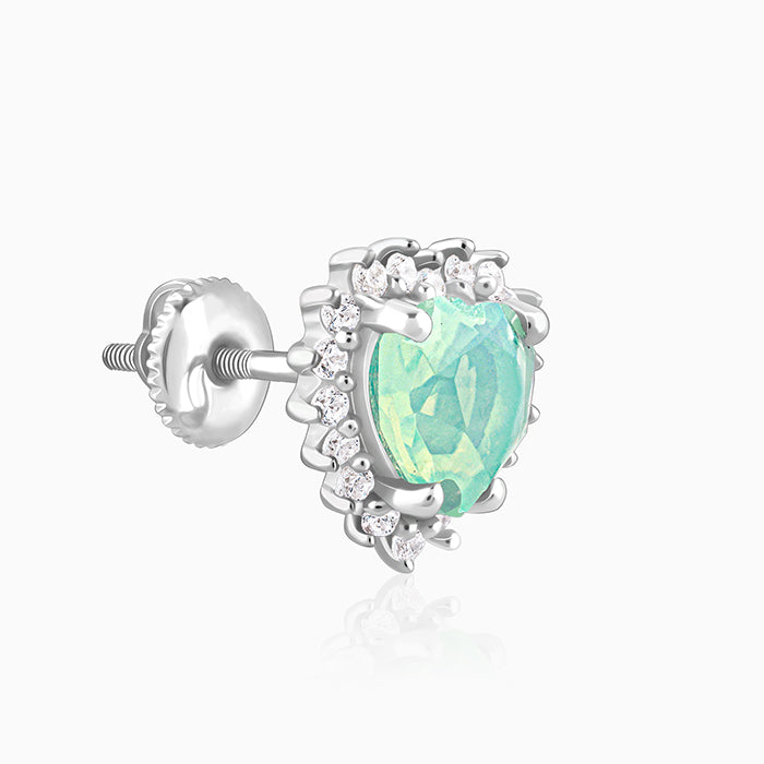 Silver Perfect Heart Studs - view 4