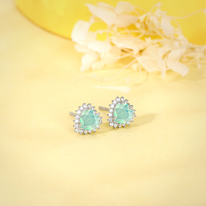 Silver Perfect Heart Studs - view 2