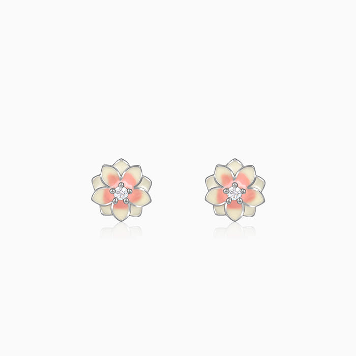 Silver Floral Fusion Earrings - Image 1