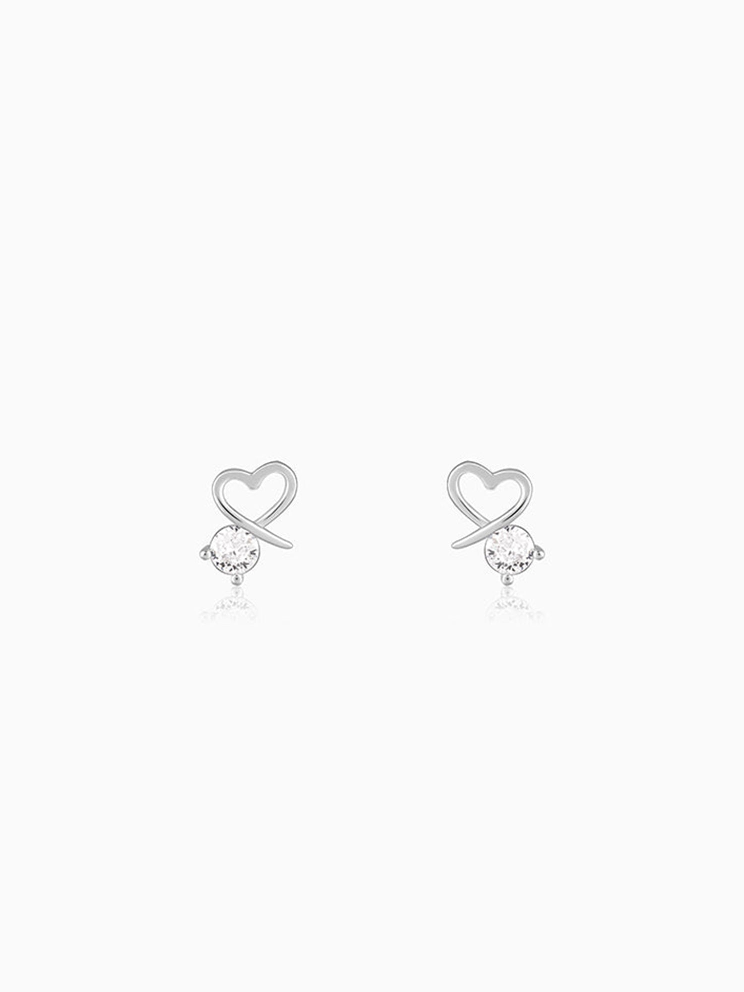 Silver Mini Heart Drop Earrings
