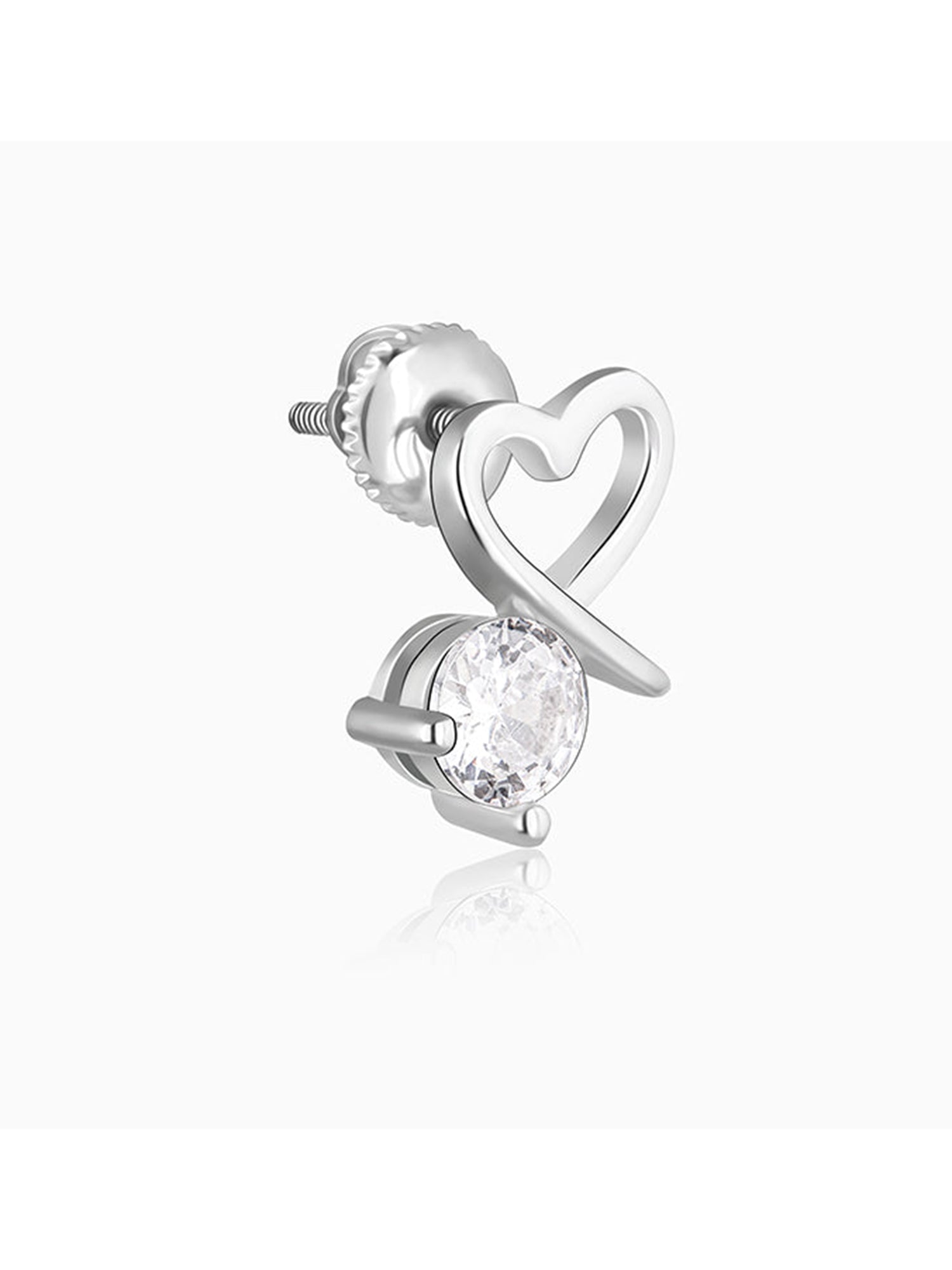 Silver Mini Heart Drop Earrings
