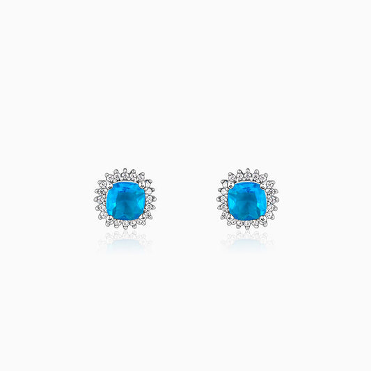 Silver Oceanic Blue Earrings