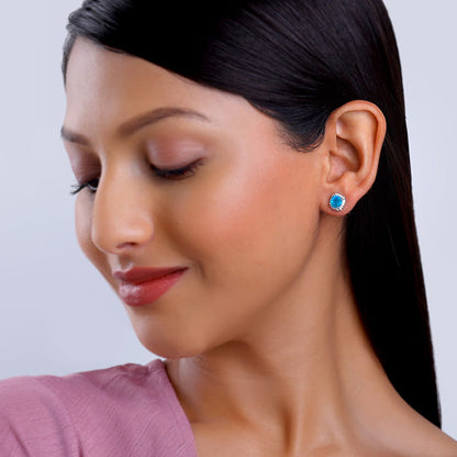 Silver Oceanic Blue Earrings