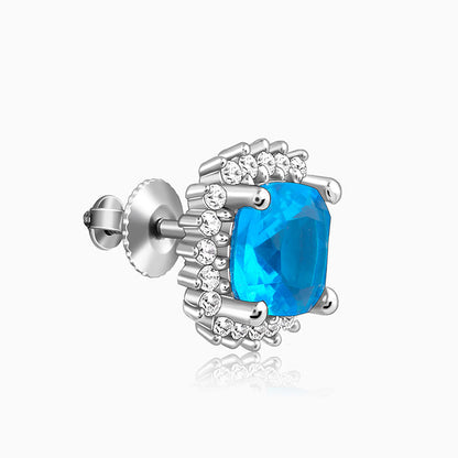 Silver Oceanic Blue Earrings