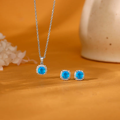 Silver Oceanic Blue Set