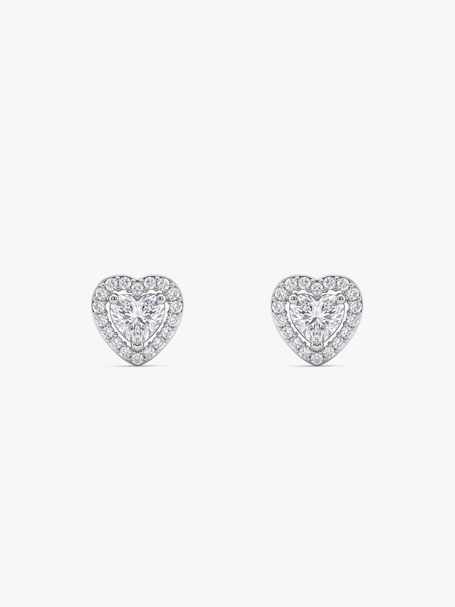 Silver Shimmer Heart Stud Earrings
