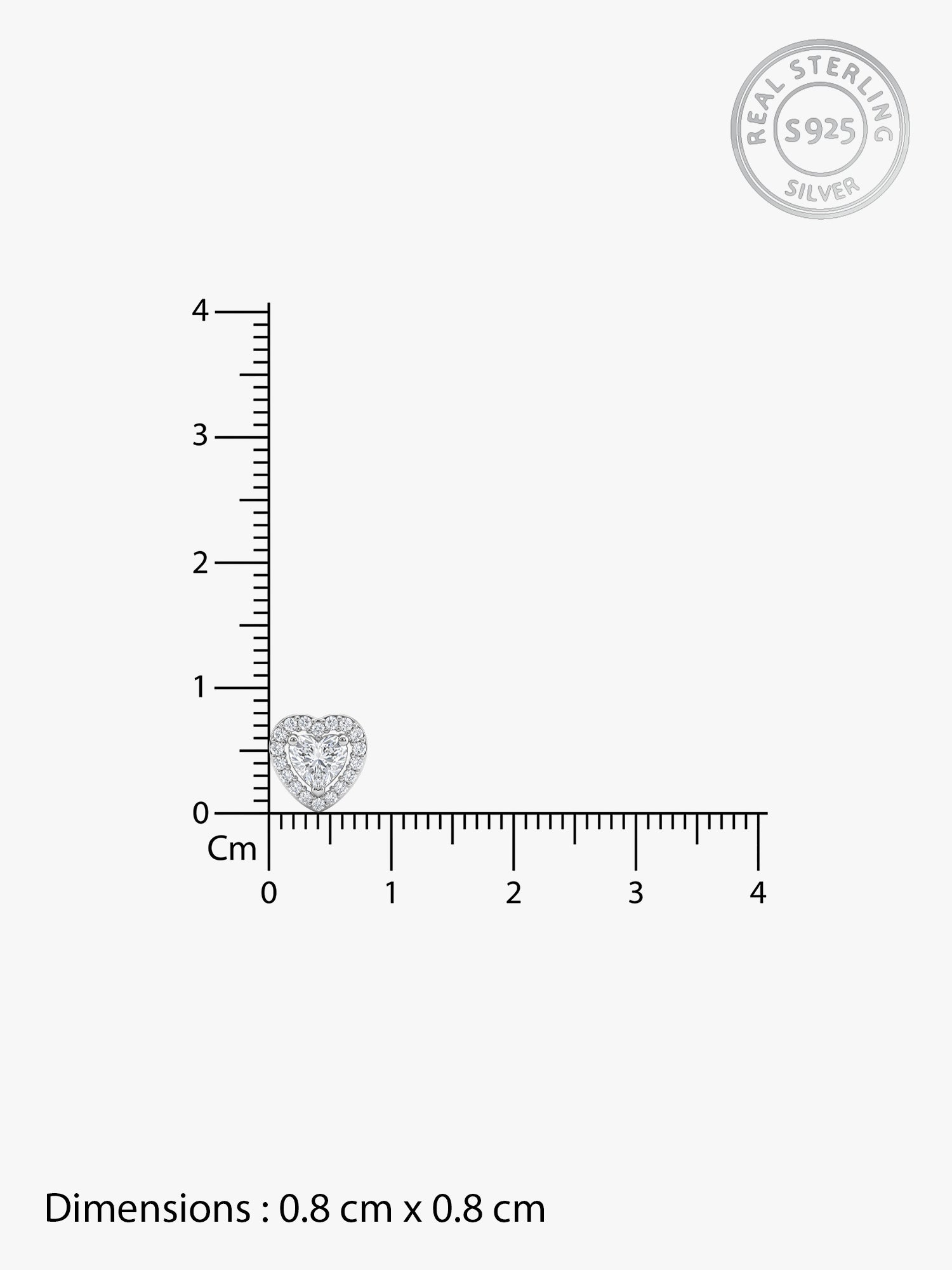 Silver Shimmer Heart Stud Earrings
