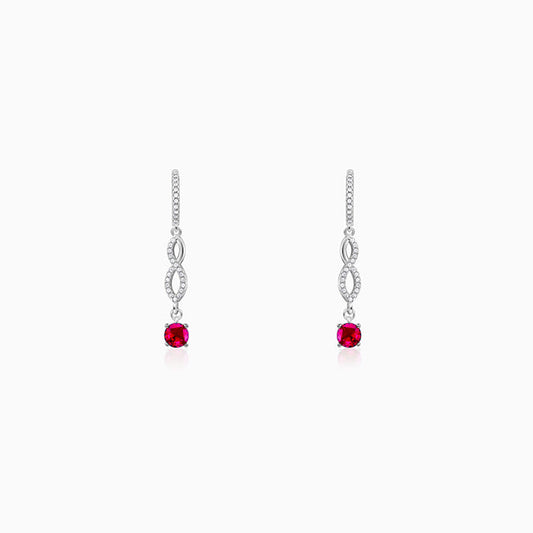 Silver Red Rebe Earrings