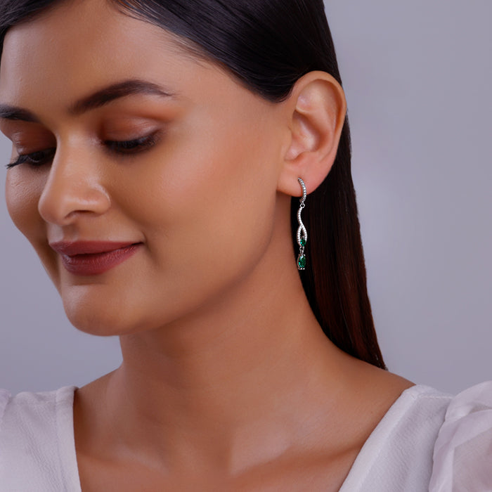 Silver Dynamic Drop Earrings - view 3