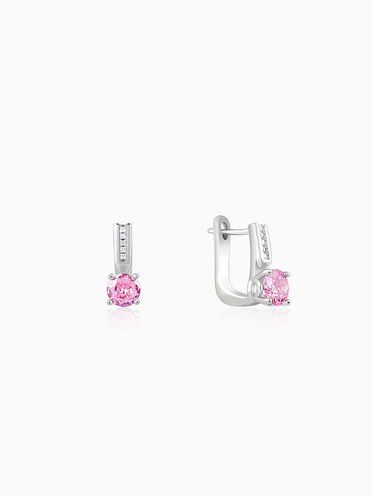 Silver Pink Glam Earrings