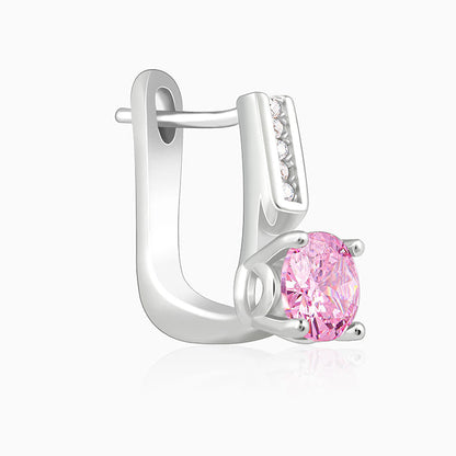 Silver Pink Glam Earrings