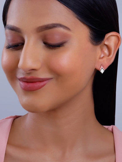 Dual Tone Majestic Rhombus Earrings