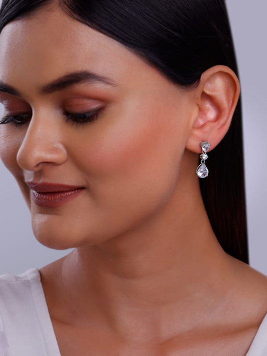 Silver Glowing Spark Earrings
