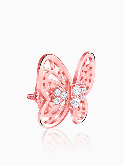 Rose Gold Butterfly Filigree Earrings