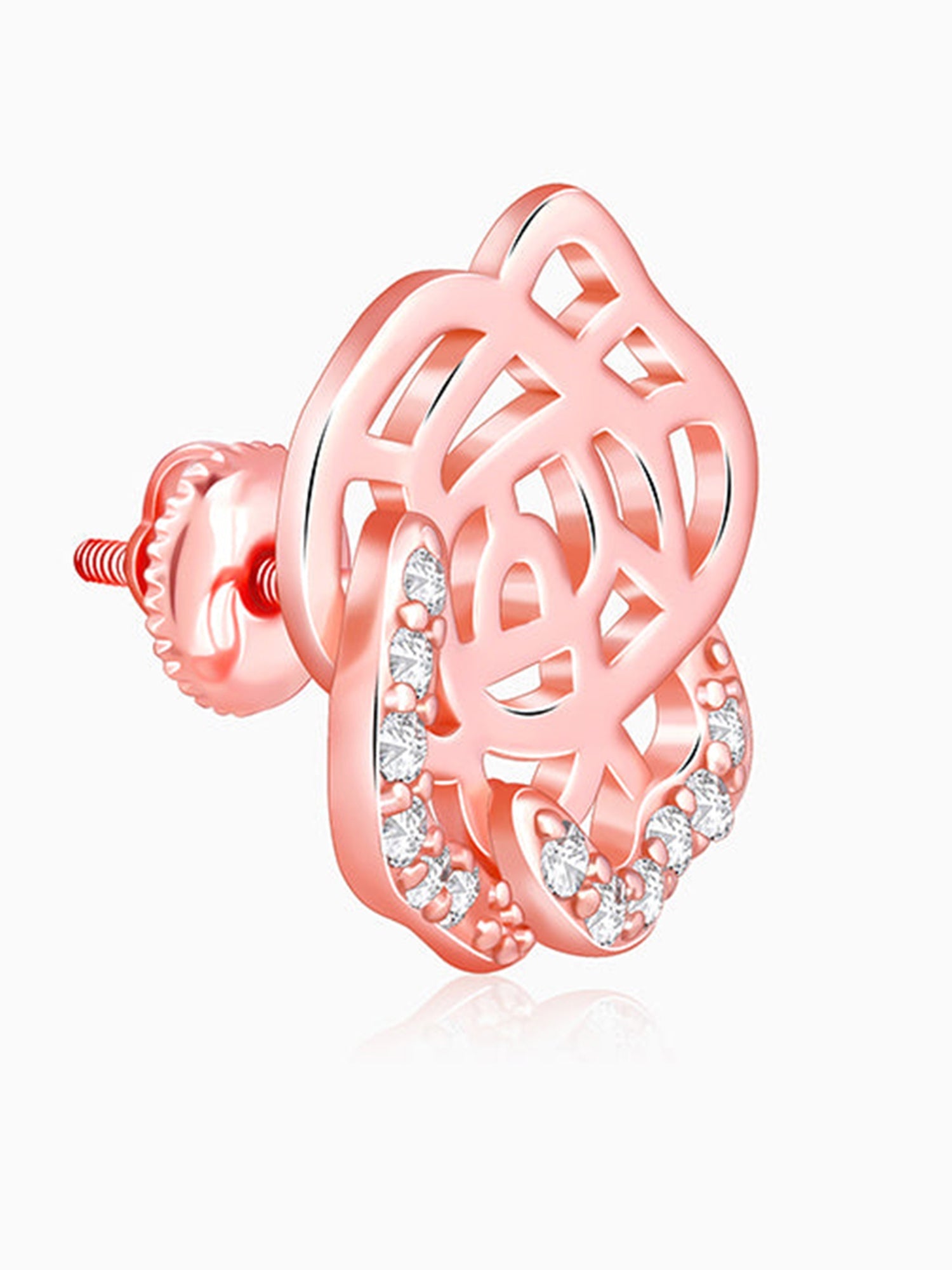 Rose Gold Rosette Filigree Earrings