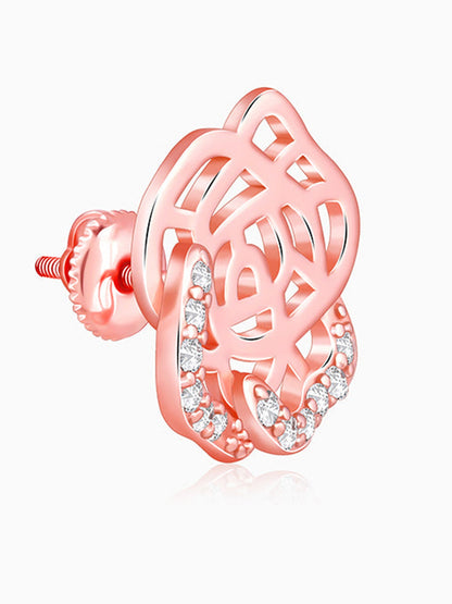Rose Gold Rosette Filigree Earrings
