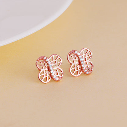 Rose Gold Buttercup Filigree Earrings