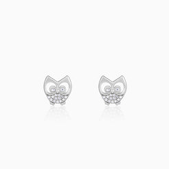 Anushka Sharma Silver Sparkling Owl Earrings – GIVA Jewellery