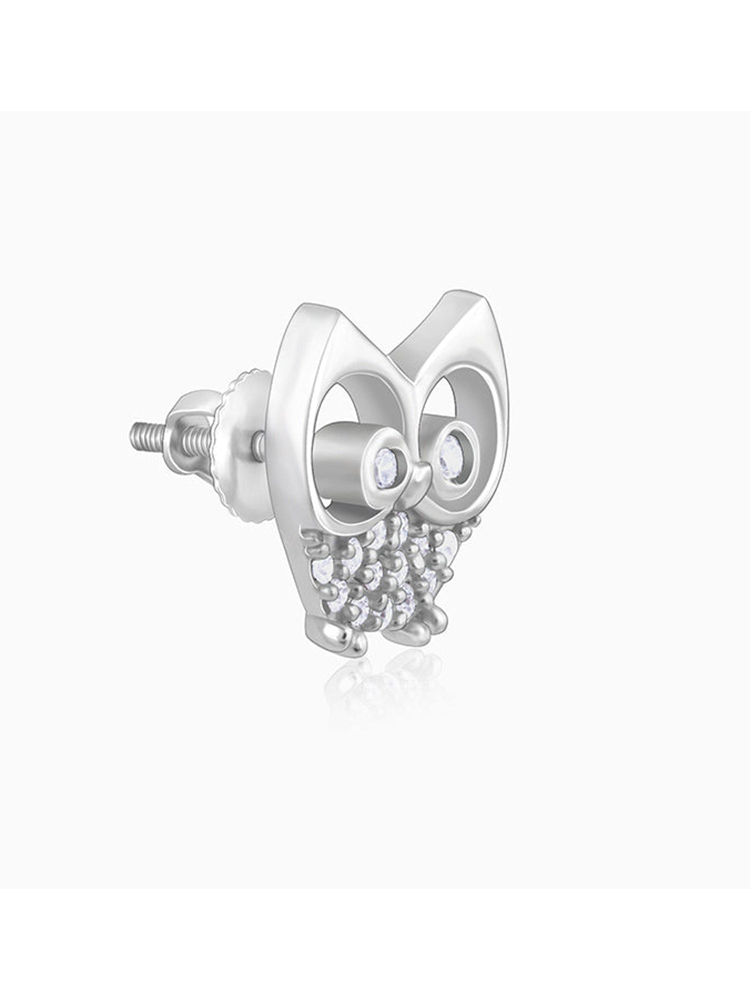 Anushka Sharma Silver Sparkling Owl Earrings