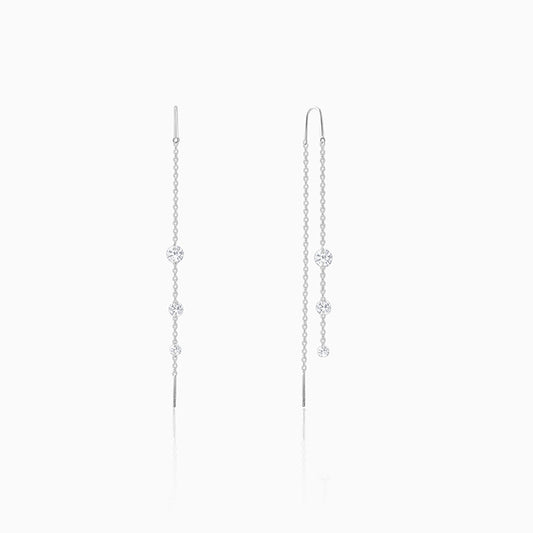 Silver Sparkling Sui Dhaga Earrings