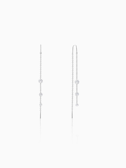 Silver Sparkling Sui Dhaga Earrings