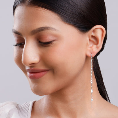 Silver Sparkling Sui Dhaga Earrings