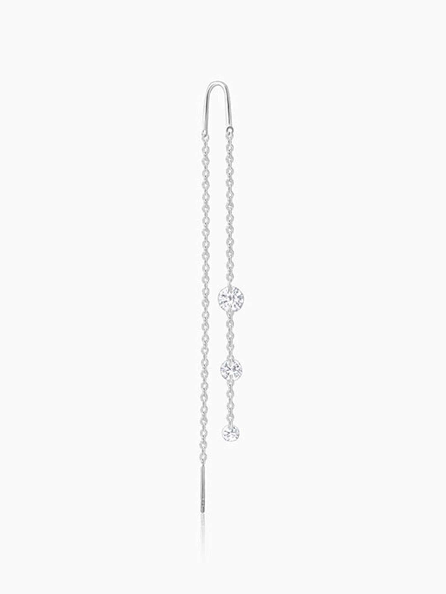 Silver Sparkling Sui Dhaga Earrings