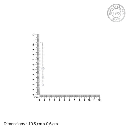 Silver Sparkling Sui Dhaga Earrings